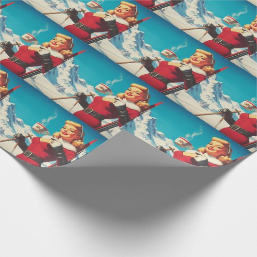  wintermeisje cadeaupapier (Hoek)