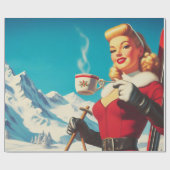  wintermeisje cadeaupapier (Vlak)