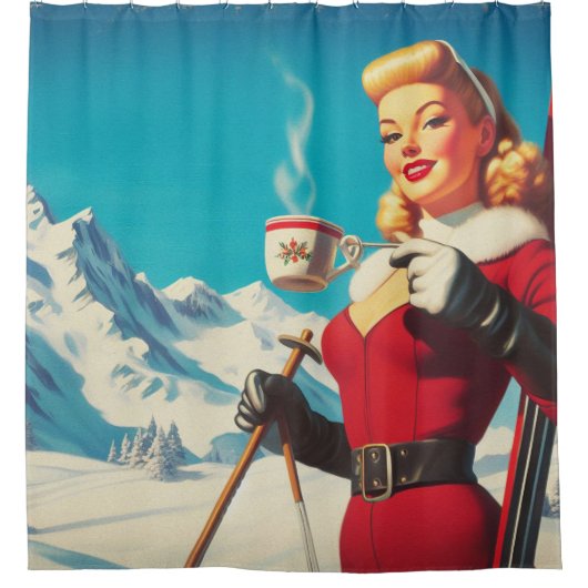  wintermeisje douchegordijn (Voorkant)