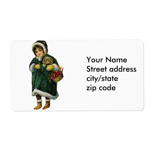  wintermeisje etiket (Voorkant)