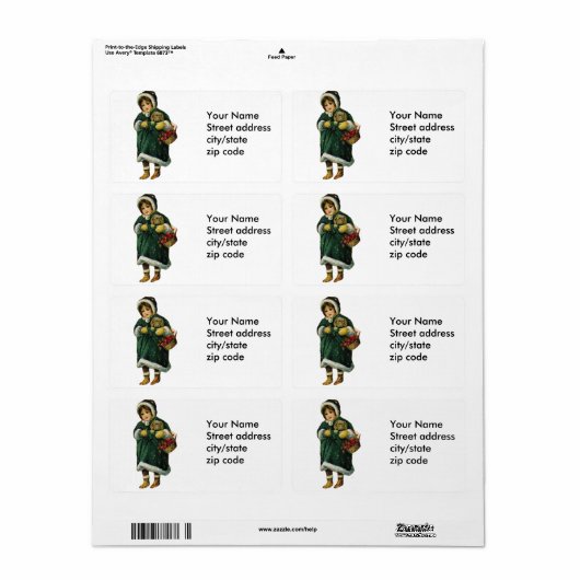  wintermeisje etiket (Full Sheet)