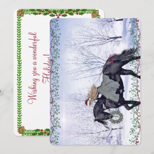 Wintermeisje op de kerstkaart (Voorkant / Achterkant)