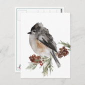 wintermest met rode bessen briefkaart (Voorkant / Achterkant)