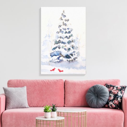 wintermiddag canvas afdruk (Insitu (Woonkamer))