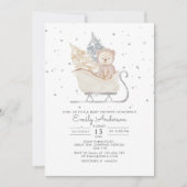 Winterminimalistisch Beer Sleigh Baby shower Kaart (Voorkant)