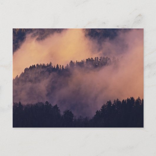 Wintermist in vallei bij zonsondergang van Morton Briefkaart (Voorkant)