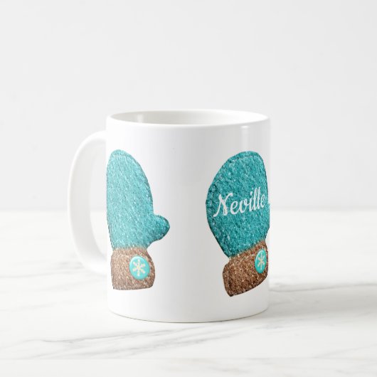 Wintermitten snowflake mittens koffiemok (Voorkant links)