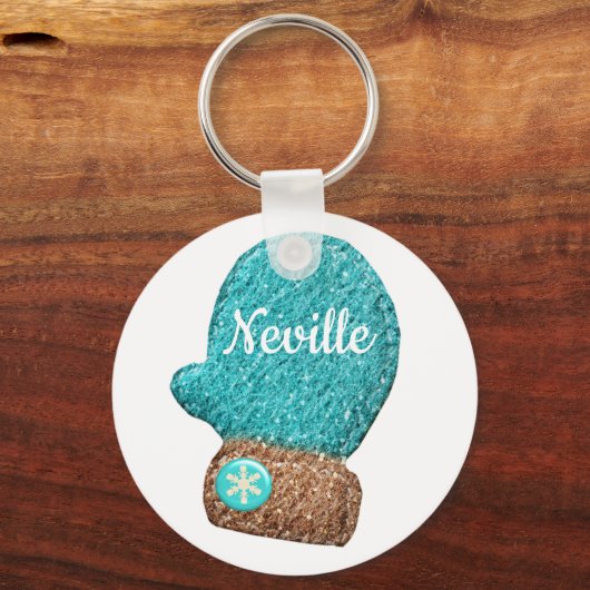 Wintermitten snowflake mittens sleutelhanger (Voorkant)