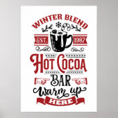 Wintermix hete cacao bar Kerstmis woord kunst Poster (Voorkant)