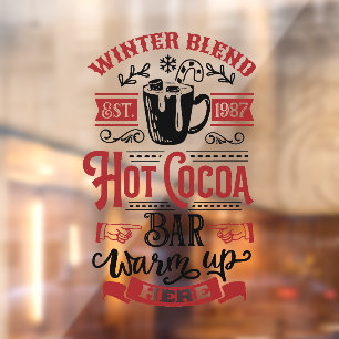 Wintermix hete cacao kerst raamsticker