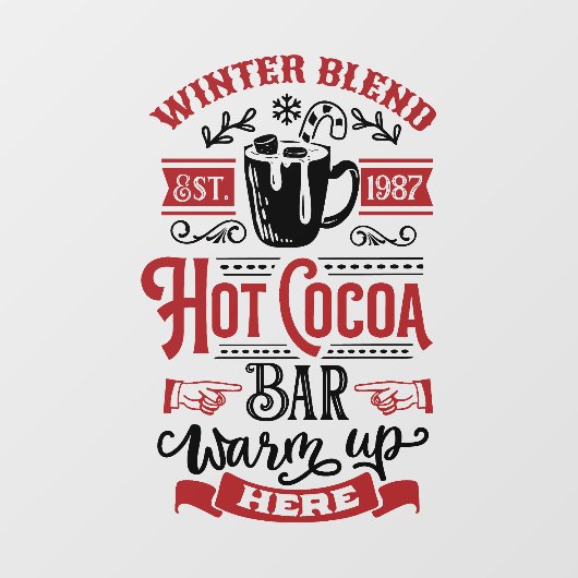 Wintermix hete cacao kerst raamsticker (Vel)