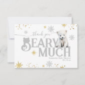Wintermodern Barly Wachten Neutraal Baby shower Bedankkaart (Voorkant)
