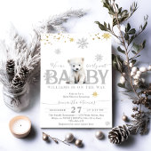 Wintermodern Barly Wachten Neutraal Baby shower Kaart