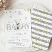 Wintermodern Barly Wachten Neutraal Baby shower Kaart