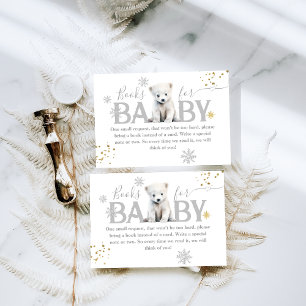 Wintermodern Beer Neutraal Baby shower Boek Informatiekaartje