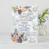 Wintermoderne bokeh bloemige waterverf kaart (Staand voorkant)