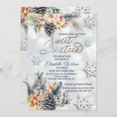 Wintermoderne bokeh bloemige waterverf kaart (Voorkant / Achterkant)