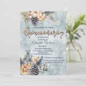 Wintermoderne bokeh bloemige waterverf kaart (Staand voorkant)