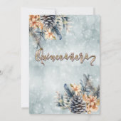 Wintermoderne bokeh bloemige waterverf kaart (Achterkant)