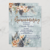 Wintermoderne bokeh bloemige waterverf kaart (Voorkant / Achterkant)