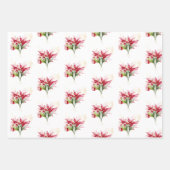 Wintermoerasbessen met rode feestdagen inpakpapier vel (Voorkant 3)