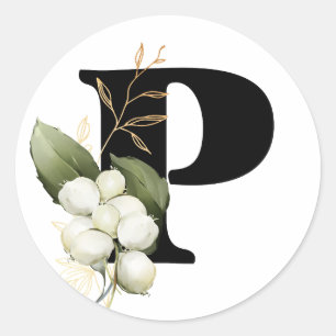 winterMONOGRAM Bulgaarse Cyrillisch alfabet Klasse Ronde Sticker