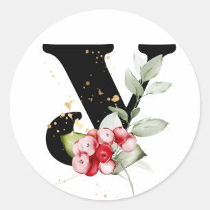 winterMONOGRAM Bulgaarse Cyrillisch alfabet Klasse Ronde Sticker