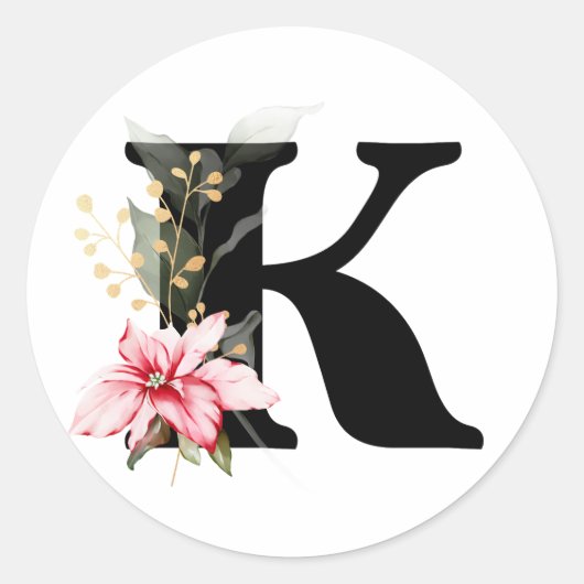 winterMONOGRAM Bulgaarse Cyrillisch alfabet Klasse Ronde Sticker (Voorkant)