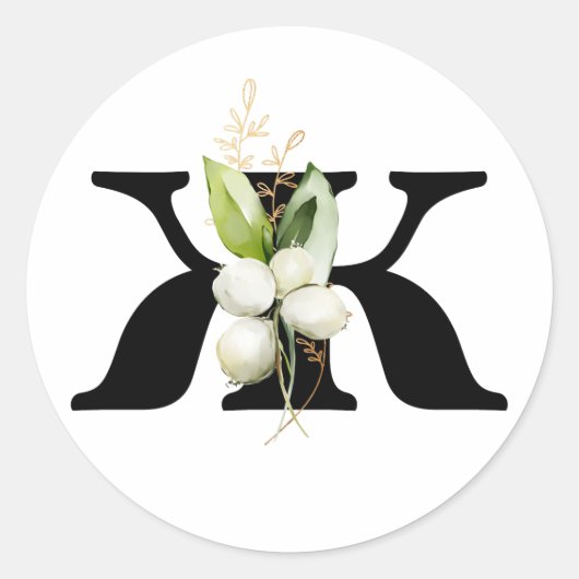 winterMONOGRAM Bulgaarse Cyrillisch alfabet Klasse Ronde Sticker (Voorkant)