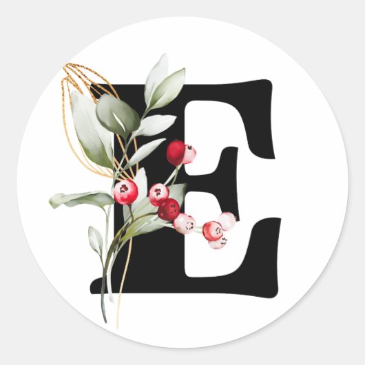 winterMONOGRAM Bulgaarse Cyrillisch alfabet Klasse Ronde Sticker (Voorkant)