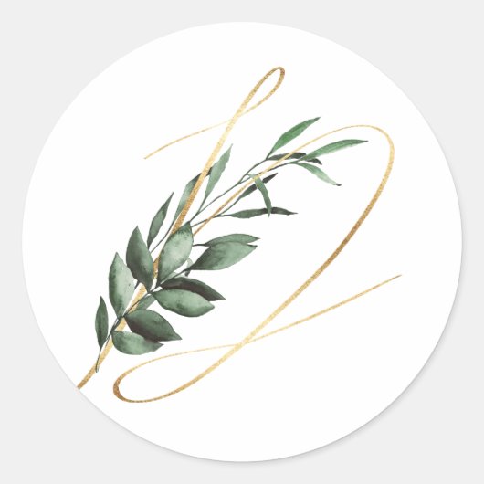 wintermonogram xmas ronde sticker (Voorkant)