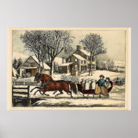 Wintermorgen in de Landelijke Currier & Ives
