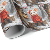 Wintermuis met boslantaarn cadeaupapier (Rol Hoek)