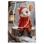 Wintermuis met boslantaarn medium cadeauzakje (Voorkant)