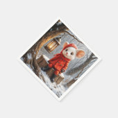 Wintermuis met boslantaarn servet (Hoek)