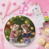 Wintermuizen, Borden voor het zingen van carolen Papieren Bordje (Feest)