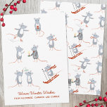 Wintermuizen Feestdagenkaart<br><div class="desc">Schattige kleine muizen die plezier hebben in de wintersneeuw,  skiën,  schaatsen,  kussen onder de maretak en over het algemeen genieten van het leven! Originele kunst van Nic Squirrell. Wijzig de tekst voor de begroeting en de namen die u wilt aanpassen.</div>