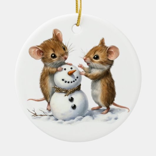 wintermuizen-Ornament Keramisch Ornament (Voorkant)
