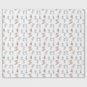 Wintermuizen vakantie cadeaupapier (Vlak)