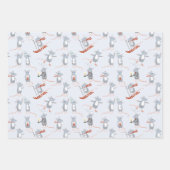 Wintermuizen vakantie inpakpapier vel (Voorkant 3)