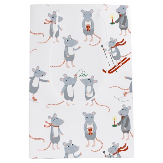 Wintermuizen vakantie medium cadeauzakje (Voorkant)