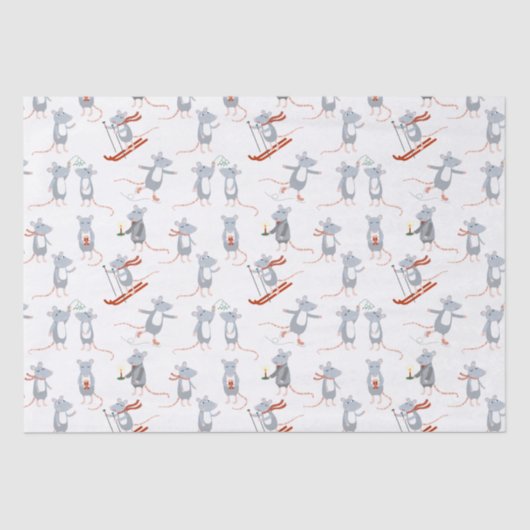 Wintermuizen vakantie tissuepapier (Voorkant)