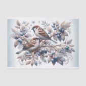 wintermussen en bosbessen Decoupage Tissuepapier (Voorkant)