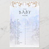 Winternaam Babydieren Baby shower Game (Voorkant)