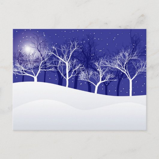 Winternacht Briefkaart (Voorkant)