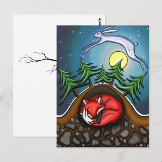 Winternacht Briefkaart (Voorkant / Achterkant)