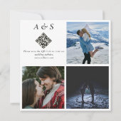 Winternacht & dennenboom Moderne Waterverf bruilof Save The Date (Achterkant)