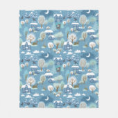 Winternacht  dorpsscène fleece deken (Voorkant)