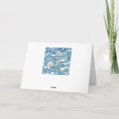 Winternacht  dorpsscène kaart (Achterkant)