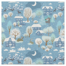 Winternacht dorpsscène